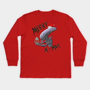 Merry Xenomorphmas Kids Long Sleeve T-Shirt